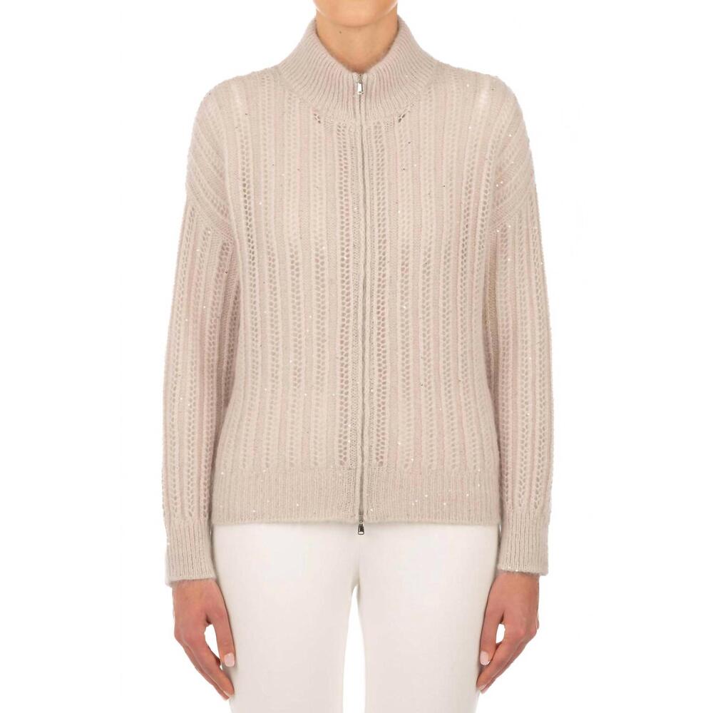 NEW LE TRICOT PERUGIA giacca con zip sweater in skin